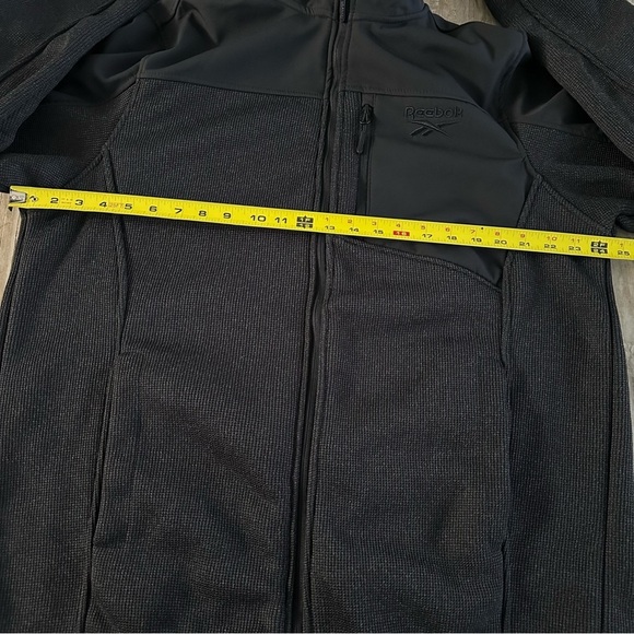 Reebok Full Zip Up Logo Jacket Black XLarge Pockets Mixed Media Athleisure NWOT - Picture 10 of 13